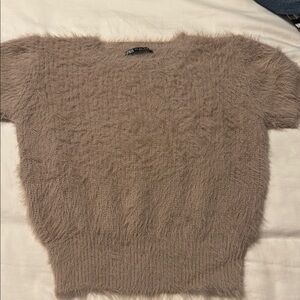 Zara Women's Fuzzy Brown Sweater